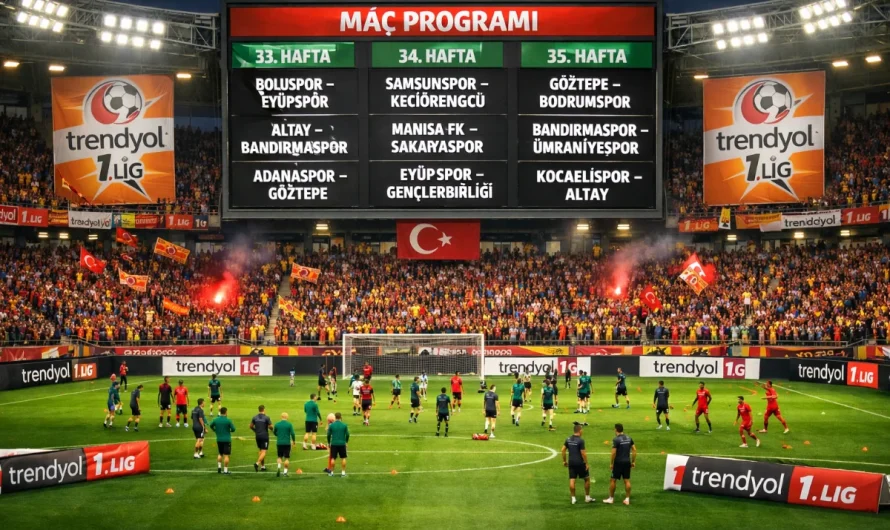 Trendyol 1. Lig 33, 34 ve 35. Hafta Maçlarının Tarihleri ve Detayları